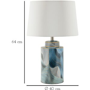 Lampe de table Mauro Ferretti Élégante céramique E27 Ø 40x64 cm bleu