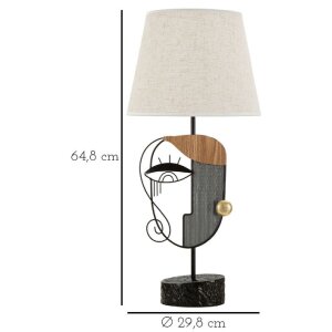 Lampe de table Mauro Ferretti Pikassy E27 Ø 29,8 x 64,8 cm multicolore