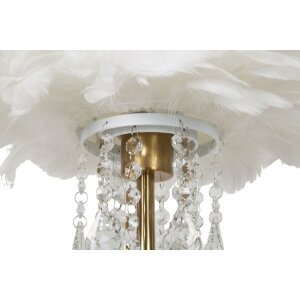 Lampe de table Mauro Ferretti Diamant E27 Ø 30x55 cm blanc doré