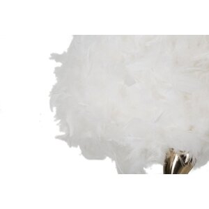 Lampe de table Mauro Ferretti Cart E27 Ø 25x47 cm blanc doré