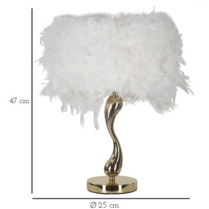 Lampe de table Mauro Ferretti Cart E27 Ø 25x47 cm blanc doré