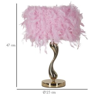 Lampe de table Mauro Ferretti Cart E27 Ø 25x47 cm rose dorée