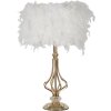 Lampe de table Mauro Ferretti Tarty E27 Ø 25x54 cm blanc doré
