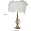 Lampe de table Mauro Ferretti Tarty E27 Ø 25x54 cm blanc doré