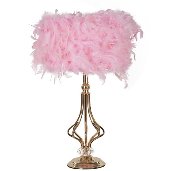 Lampe de table Mauro Ferretti Tarty E27 Ø 25x54 cm rose dorée