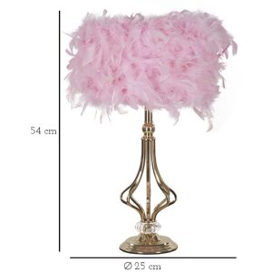 Lampe de table Mauro Ferretti Tarty E27 Ø 25x54 cm rose dorée