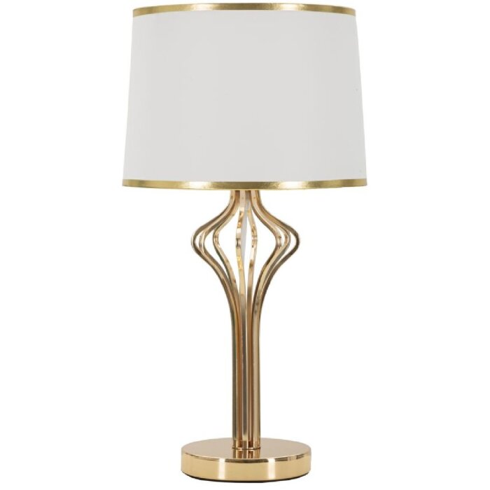 Lampe de table Mauro Ferretti Slimmy E27 Ø 28x53 cm blanc or