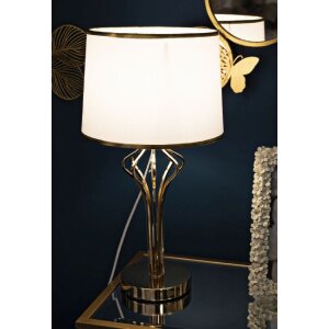 Lampe de table Mauro Ferretti Slimmy E27 Ø 28x53 cm blanc or