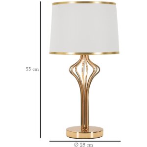 Lampe de table Mauro Ferretti Slimmy E27 Ø 28x53 cm blanc or