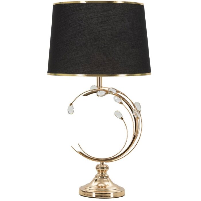 Lampe de table Mauro Ferretti Bruxelles E27 Ø 36x65 cm noir or