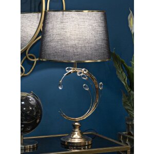 Lampe de table Mauro Ferretti Bruxelles E27 Ø 36x65 cm noir or