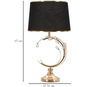 Lampe de table Mauro Ferretti Bruxelles E27 Ø 36x65 cm noir or