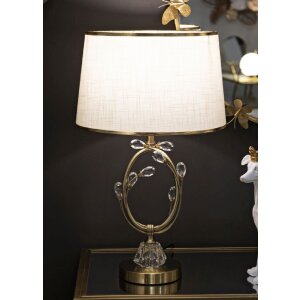 Lampe de table Mauro Ferretti Versailles E27 Ø 36x60 cm blanc doré