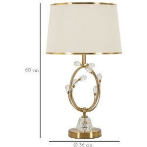 Lampe de table Mauro Ferretti Versailles E27 Ø 36x60 cm blanc doré