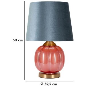 Lampe de table Mauro Ferretti Helene Boule E27 Ø 32,5 x 50 cm rouge bleu
