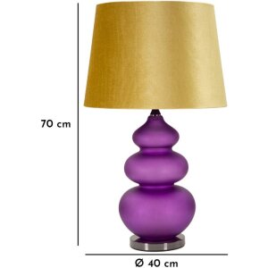 Lampe de table Mauro Ferretti Milva trois E27 Ø 40x70 cm violet jaune
