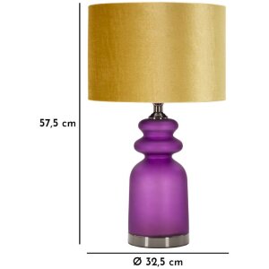 Lampe de table Mauro Feretti Milva Deux E27 Diamètre 32,5 x 57,5 cm violet-or
