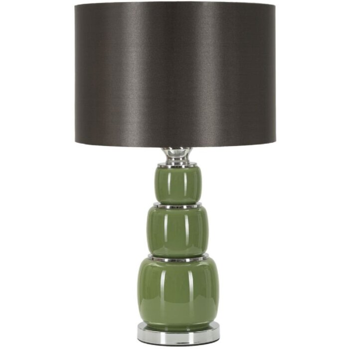 Lampe de table Mauro Ferretti Eva - Trois prises E27 - Diamètre 32,5 x 55 cm vert noir