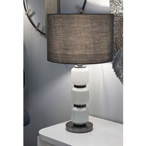 Lampe de table Mauro Ferretti Lumières claires Trois E27 Diamètre 32,5 x 57 cm Blanc Gris