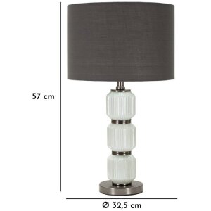 Lampe de table Mauro Ferretti Lumières claires Trois E27 Diamètre 32,5 x 57 cm Blanc Gris