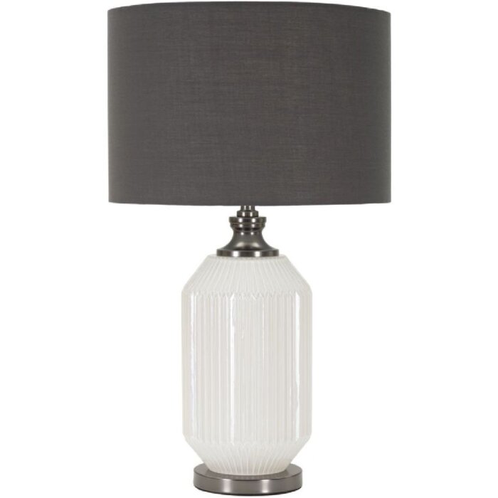 Lampe de table Mauro Ferretti Joie E27 Ø 37,5 x 65 cm blanc gris