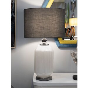 Lampe de table Mauro Ferretti Joie E27 Ø 37,5 x 65 cm blanc gris