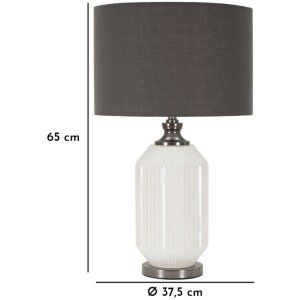 Lampe de table Mauro Ferretti Joie E27 Ø 37,5 x 65 cm blanc gris
