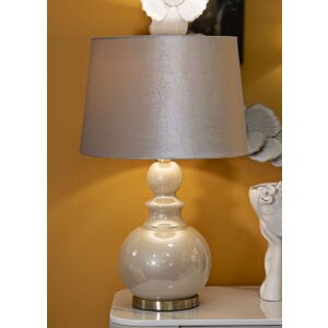 Lampe de table Mauro Ferretti Tour Perly-Eiffel E27 Ø 37,5 x 61 cm nacré