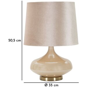 Lampe de table Mauro Ferretti Perly Ronde E27 Ø 35 x 50,5 cm nacré