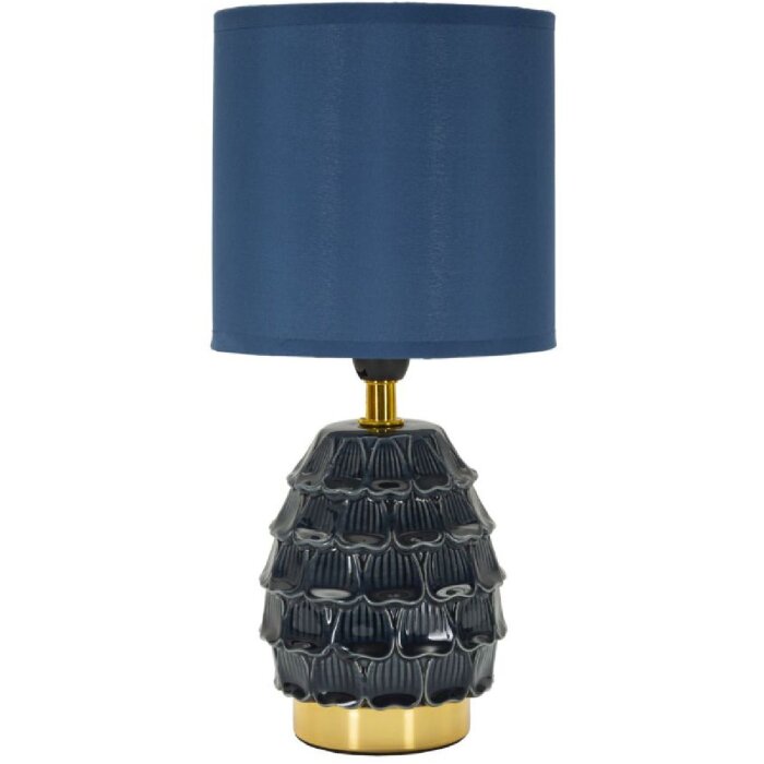 Lampe de chevet Mauro Ferretti Pigny E14 Ø 15x30,5 cm bleue