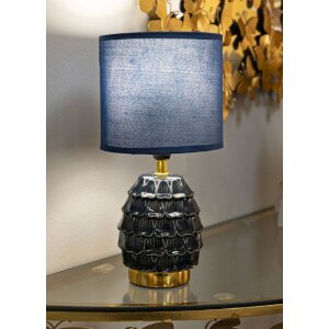 Lampe de chevet Mauro Ferretti Pigny E14 Ø 15x30,5 cm bleue