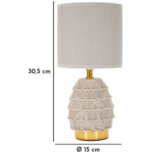 Lampe de chevet Mauro Feretti Pigny E14 Ø 15 x 30,5 cm crème