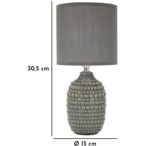 Lampe de chevet Mauro Ferretti Points E14 Ø 15x30,5 cm gris