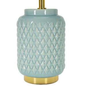 Lampe de table carrée Mauro Ferretti E27 Ø 28x44 cm bleu clair