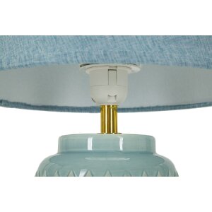 Lampe de table carrée Mauro Ferretti E27 Ø 28x44 cm bleu clair