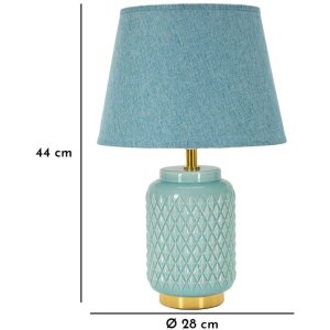 Lampe de table carrée Mauro Ferretti E27 Ø 28x44 cm bleu clair