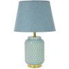 Lampe de table carrée Mauro Ferretti E27 Ø 28x44 cm bleu clair