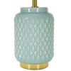 Lampe de table carrée Mauro Ferretti E27 Ø 28x44 cm bleu clair