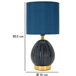Lampe de table Mauro Ferretti Flavi E14 Ø 15x30,5 cm bleu