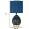 Lampe de table Mauro Ferretti Flavi E14 Ø 15x30,5 cm bleu