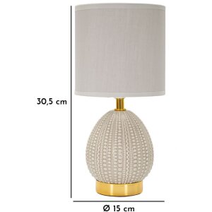 Lampe de table Mauro Ferretti Flavi E14 Ø 15 x 30,5 cm gris