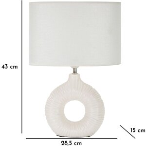 Lampe de table Mauro Ferretti Seta E14 28,5 x 15 x 43 cm blanc