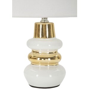 Lampe de table Mauro Ferretti Liara E14 Ø 23x32 cm blanc or