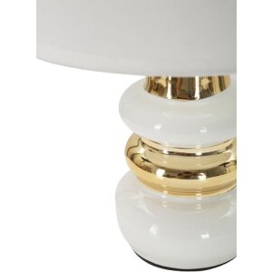Lampe de table Mauro Ferretti Liara E14 Ø 23x32 cm blanc or