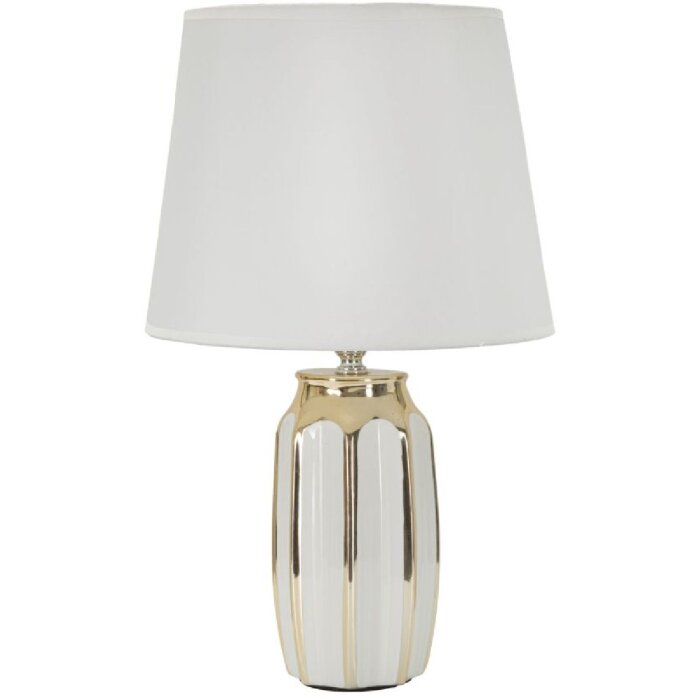 Lampe de table Mauro Ferretti Cassy E27 Ø 25 x 40,5 cm blanc doré