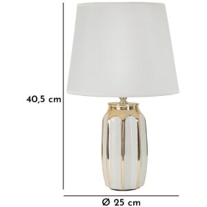 Lampe de table Mauro Ferretti Cassy E27 Ø 25 x 40,5 cm blanc doré