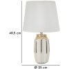 Lampe de table Mauro Ferretti Cassy E27 Ø 25 x 40,5 cm blanc doré