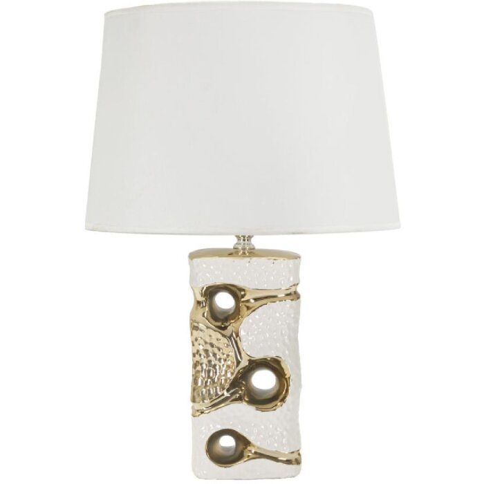 Lampe de table Mauro Ferretti Florida E27 Ø 30x43,5 cm blanc doré
