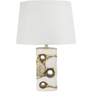 Lampe de table Mauro Ferretti Florida E27 Ø 30x43,5 cm blanc doré