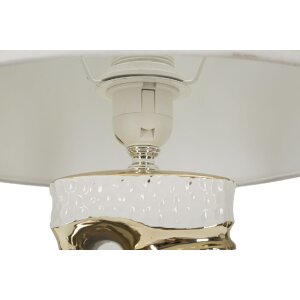 Lampe de table Mauro Ferretti Florida E27 Ø 30x43,5 cm blanc doré